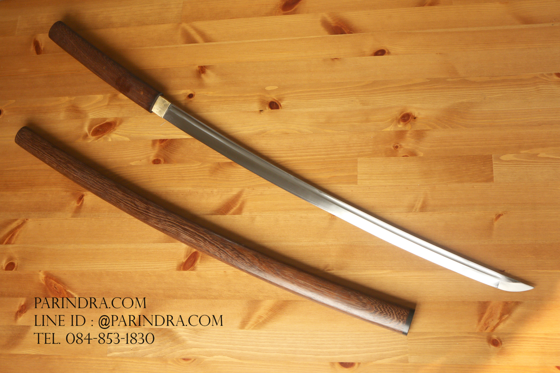 ขายดาบซามูไร คาตะนะ Katana ไว้ฝึกฟันดาบ แข็งแรงทนทาน ปลอกลายเนื้อไม้สีน้ำตาล