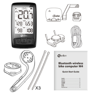 ไมล์ Meilan M4 Wireless Bike Computer, IPX5 กันน้ำ หน้าจอ 2.5 Inch ANT+ BLE4.0, with Cadence/Speed Sensor