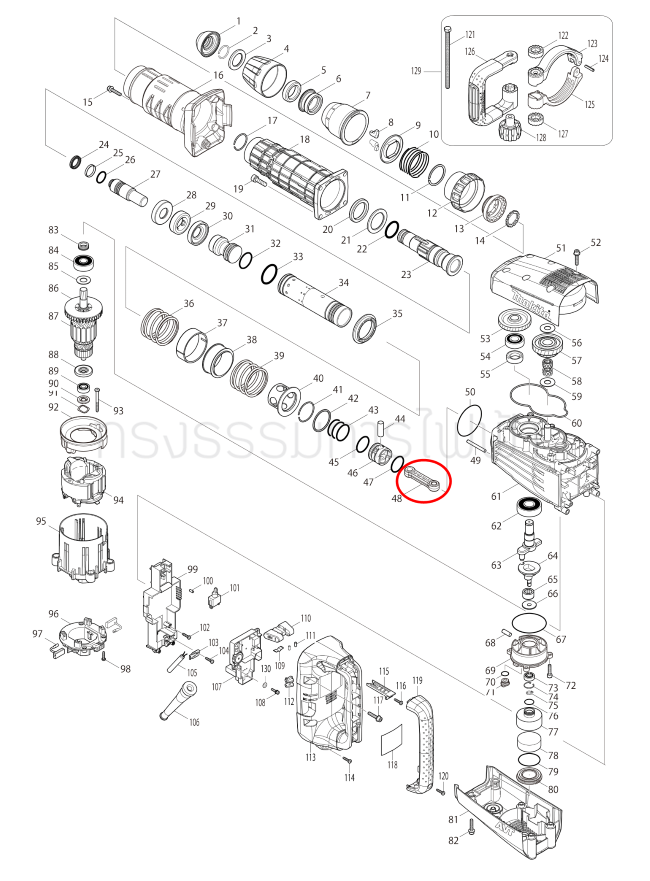 CONNECTING ROD เครื่องสกัดคอนกรีต Makita มากีต้า HM1214C [#48] Pn.450890-5 (แท้) ##