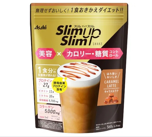 Asahi Slim Up Slim 360grams ผงโปรตีนควบคุมน้ำหนักแบบมื้อดื่มยอดนิยมจากญี่ปุ่น
