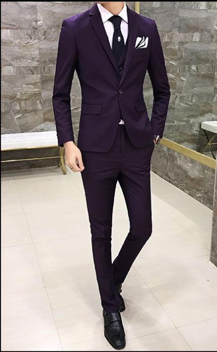 Pre-order ชุดสูทชาย สีม่วง เข้ารูป