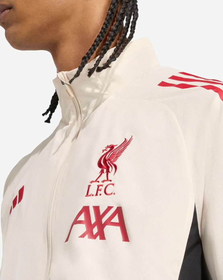 เสื้อแจ็คเก็ตลิเวอร์พูลอาดิดาส 25/26 Domestic Training สีขาวของแท้