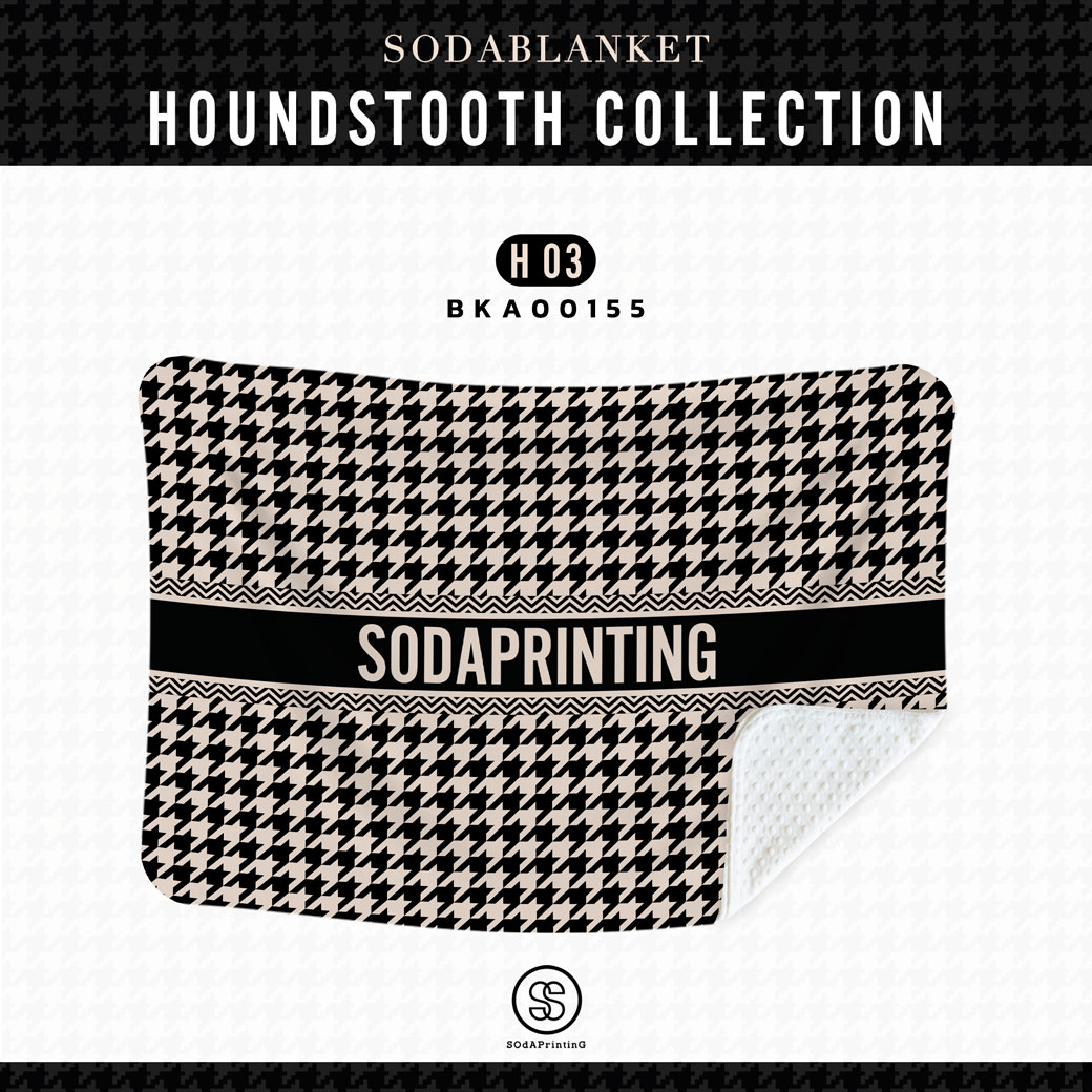 ผ้าห่ม ใส่ชื่อได้ HOUNDSTOOTH COLLECTION รหัส BKA00155 #ใส่ชื่อได้ #SOdAblanket
