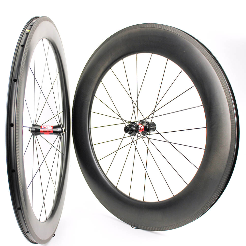 ล้อฟิกเกียร์ ล้อจักรยานแทร็ก ล้อคาร์บอน WINGS SPORT Carbon track BIKE Carbon Single Speed Bike Wheelset Clincher/TUBULAR Track Bike Rim with Matte Finish 38-88mm.