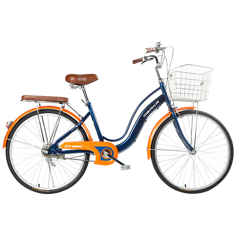 จักรยานแม่บ้าน OSAKA RHINO CITY BIKE พร้อมตะกร้า ไม่มีเกียร์ ล้อ24นิ้ว