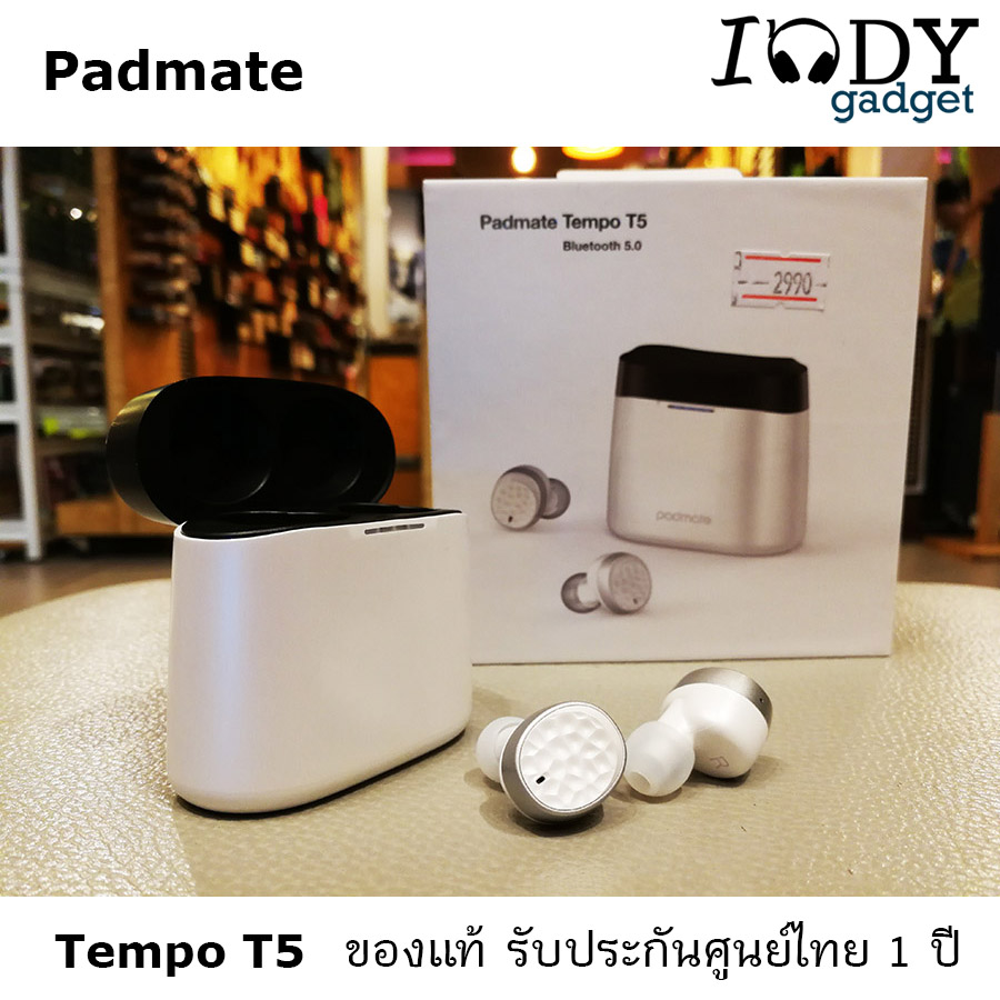Padmate Tempo T5 ของแท้ รับประกันศูนย์ไทย หูฟัง True Wireless Bluetooth 5.0 กันเหงื่อและละอองน้ำ ครบเครื่องในราคาคุ้ม