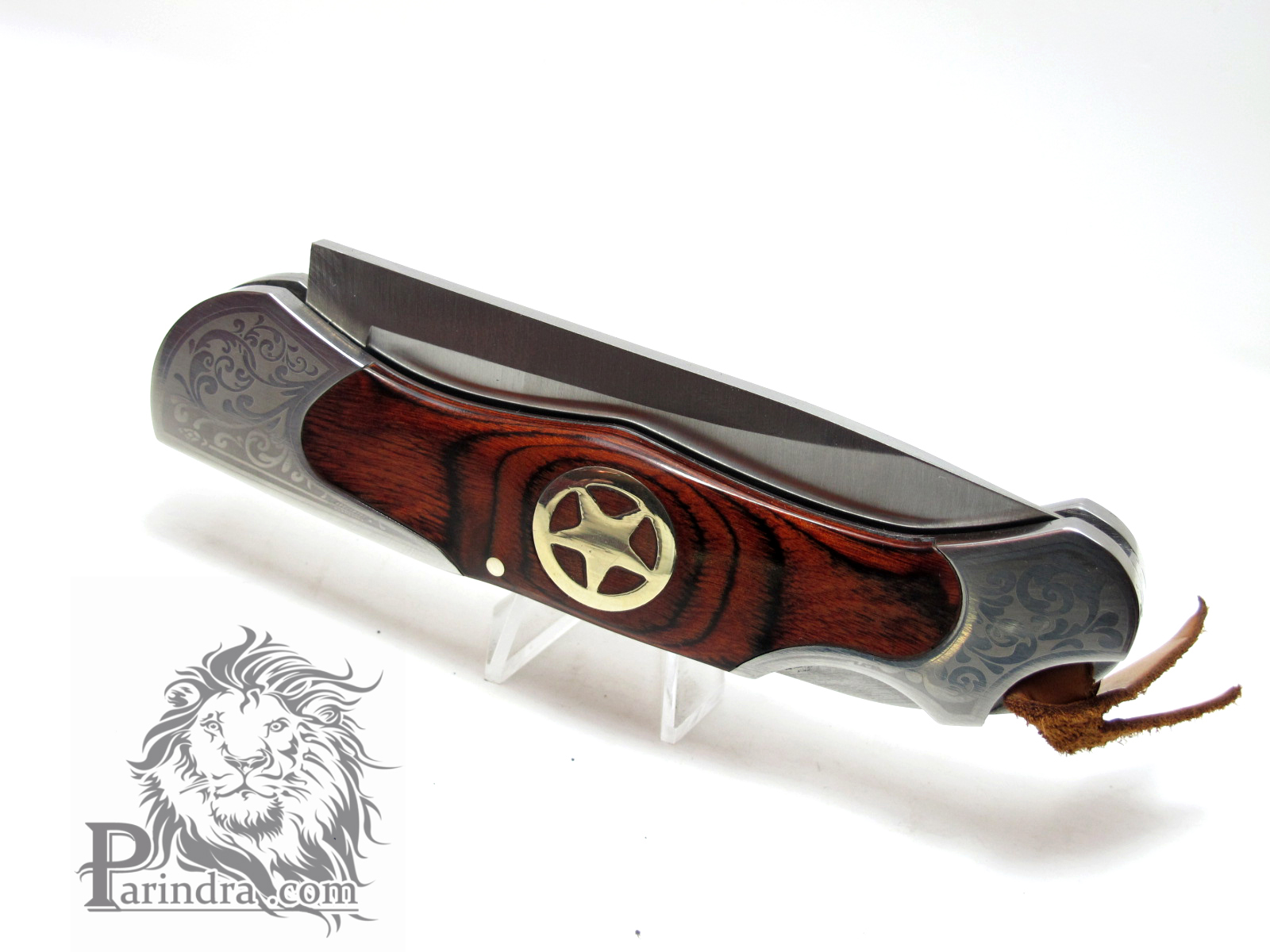 มีดแสตนเลส COLUMBIA S287 ด้ามไม้ฝังดาวห้าแฉกทองเหลือง