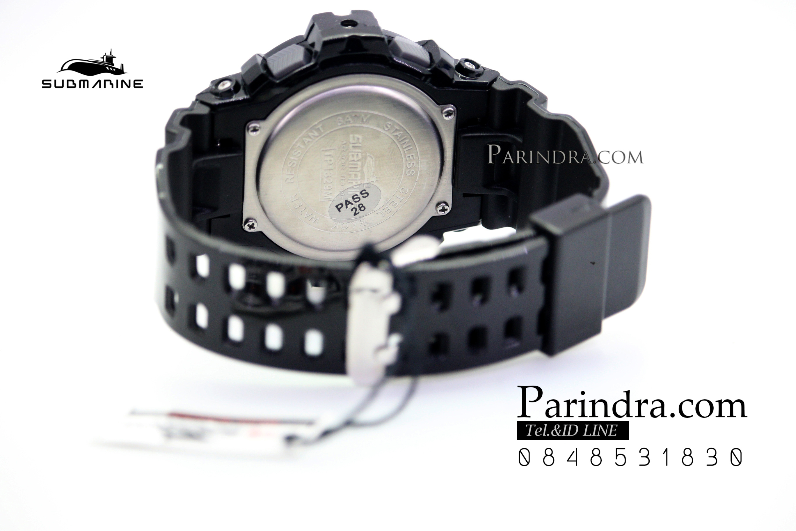 นาฬิกา US submarine TP1329M สีดำจอเทา ระบบดิจิตอล สายซิลิโคนผิวมัน