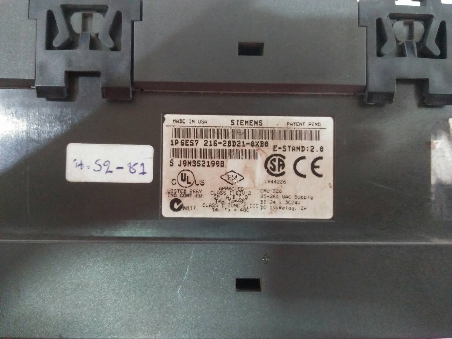 6ES7 216-2BD21-0XB0 PLC “ SIEMENS ”