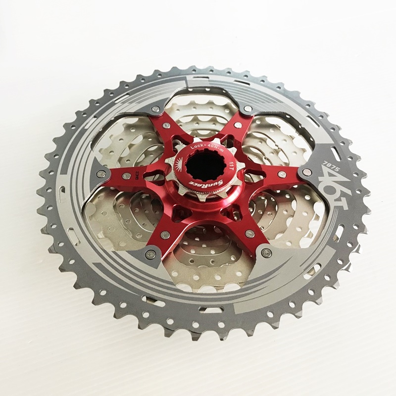 สเตอร์หลัง SUNRACE ,CS-MX3, 11-46T CASSETTE MTB 10 SPEED CHAMPAGNE