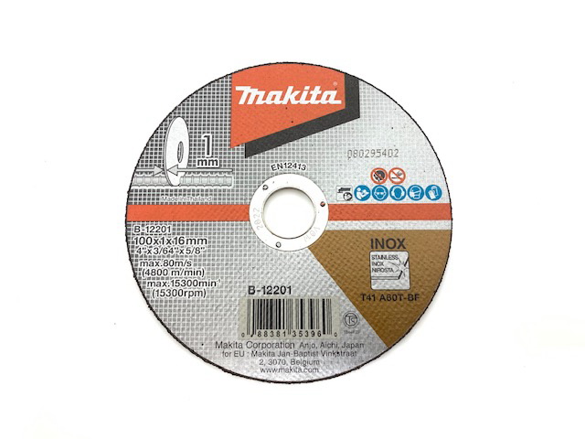 ใบตัดหินเจียร4" บาง1มิล Makita มากีต้า B-12201 ราคา/กล่อง(10ใบ) (แท้) ##