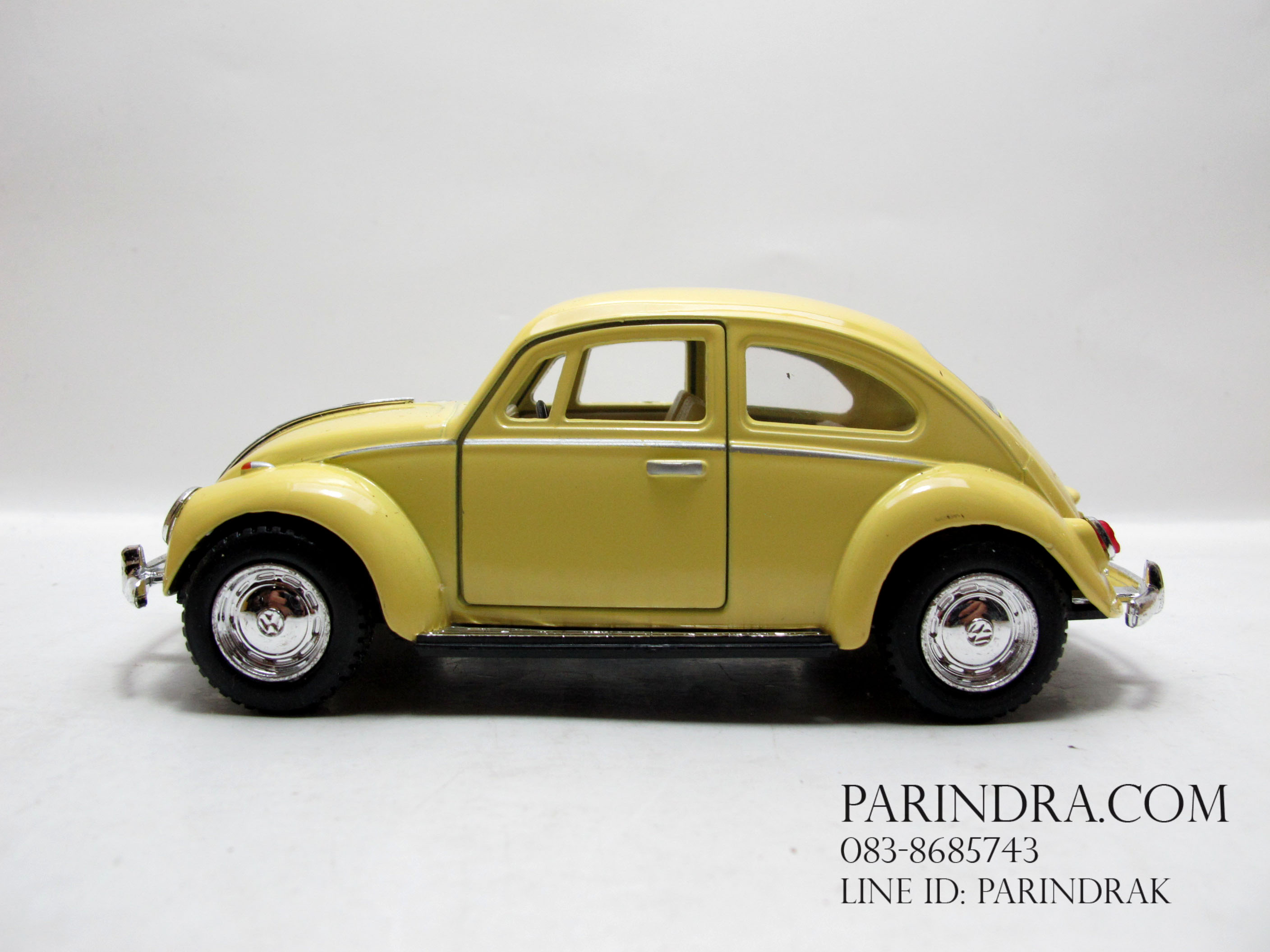 โมเดลรถเหล็กรถเต่า Volkswagen 1967 อัตราส่วน 1:32 สีเหลืองอ่อนงาช้าง
