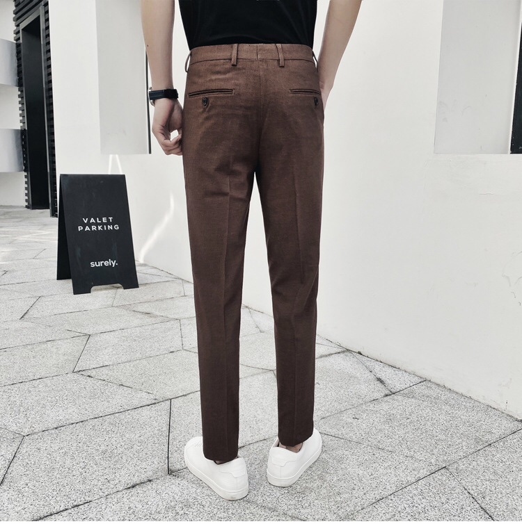 Pre-order ชุดสูท สูทสีน้ำตาล 6 กระดุม (ไม่มีเสื้อกั๊ก)