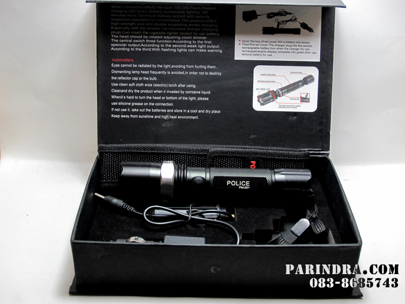 ไฟฉาย Police สว่างมากๆ ปรับซูมได้ มีหลายฟังก์ชั่น ใช้กับแบต 18650