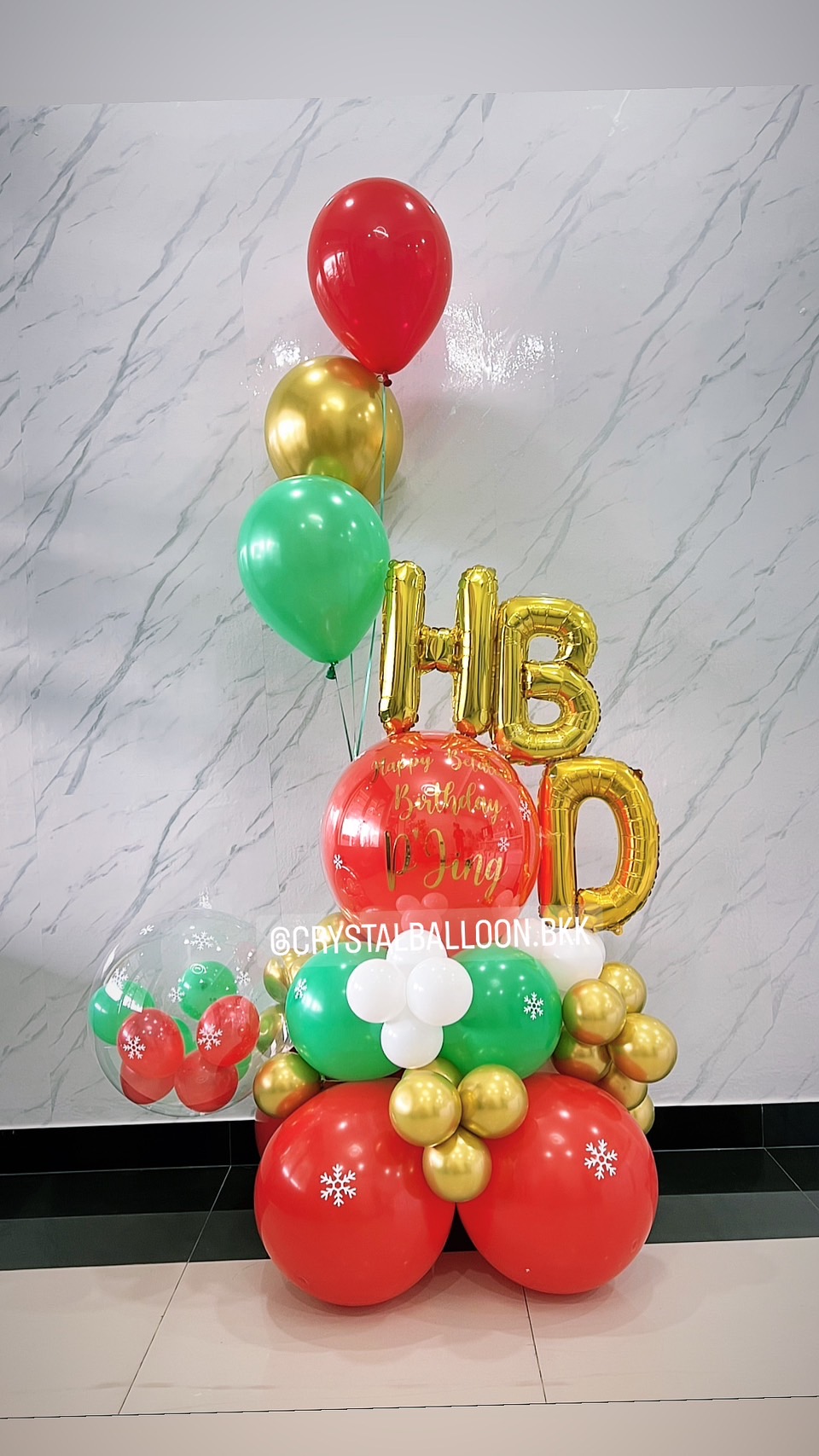 ลูกโป่ง วันเกิด Air Filled Theme คริสมาสต์ พร้อม ฟอยล์ตัวอักษร ขนาด 16" 3 ตัวอักษร พร้อมตกแต่ง ช่อลูกโป่ง 3 ลูก สามารถเปลี่ยนสีลูกโป่ง/เปลี่ยนข้อความ/เปลี่ยนสี-ฟอยล์ตัวอักษรได้