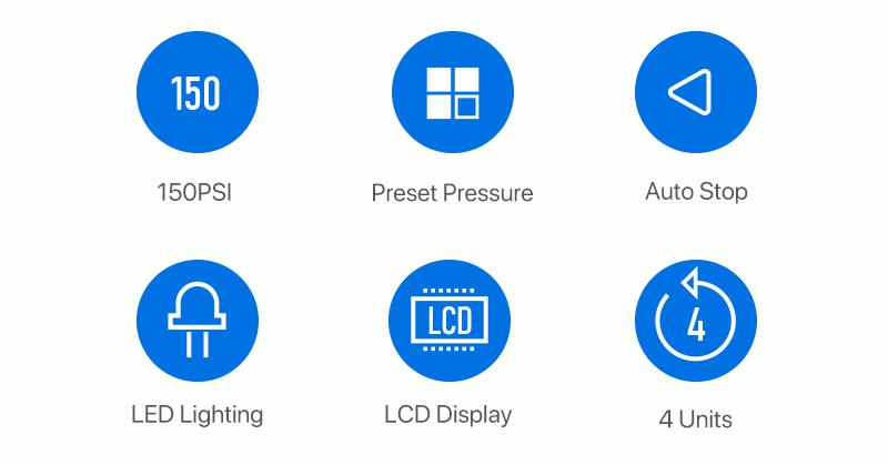 ปั๊มลมดิจิตอล CYCPLUS A3 Portable bicycle pump Inflat Bike Bicycle Tire 150PSI. สูบได้ทั้งจักรยาน รถยนต์ ลูกบอลต่างๆ เป็นทั้งไฟฉาย