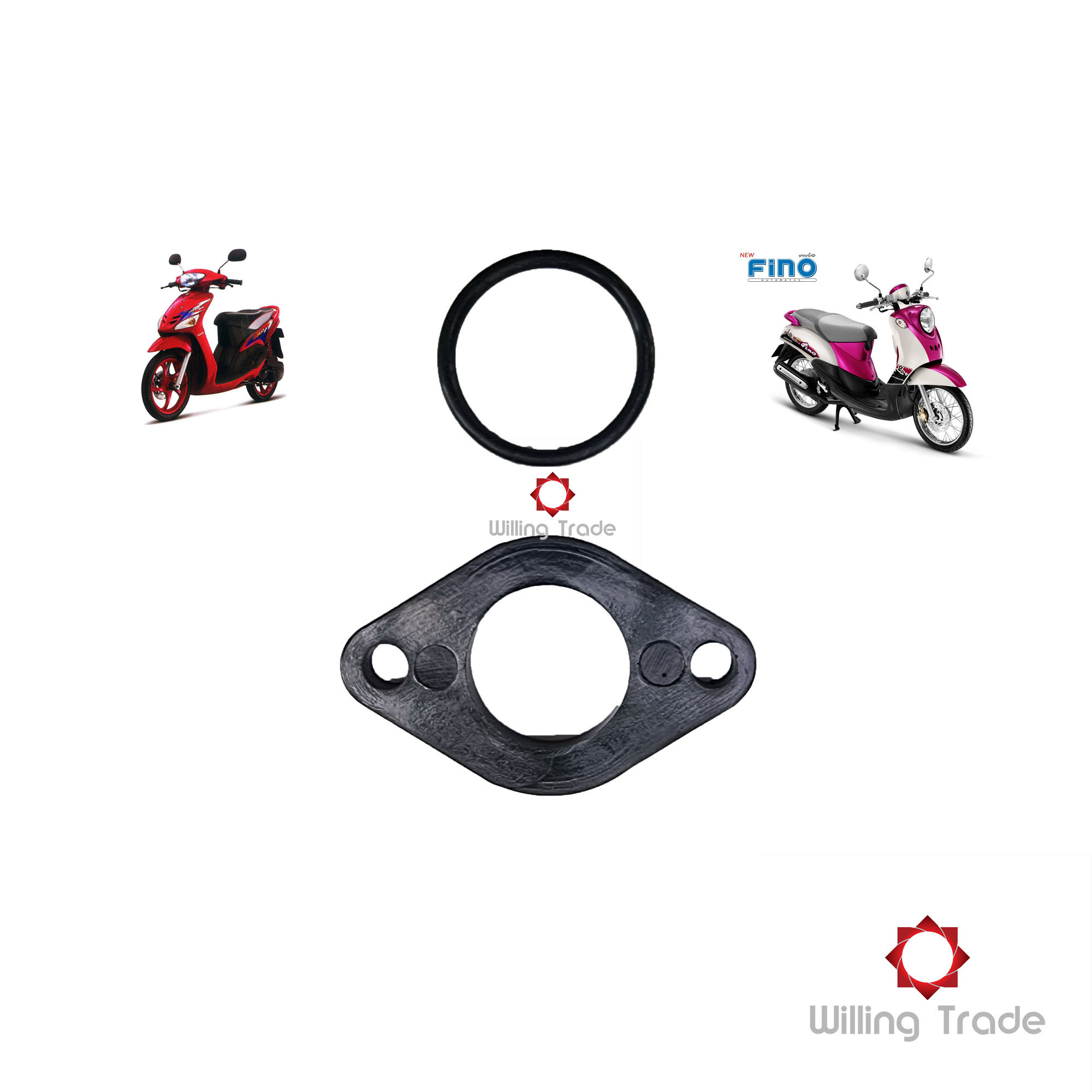 ไฟเบอร์แป้นคาร์บู+โอริง (A268)YAMAHA (APP: 5MX-E3595-00A) MIO, FINO, NOUVO, NOUVO MX สินค้าทดแทนแท้ 5MX-E3595-00 คุณภาพดี BY:APP