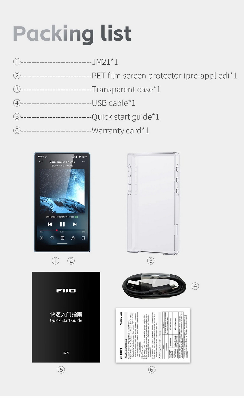 FiiO JM21 DAP พกพา ชิป Dual CS43198 + Dual SGM8262 รองรับ Hi-Res ประกันศูนย์ไทย