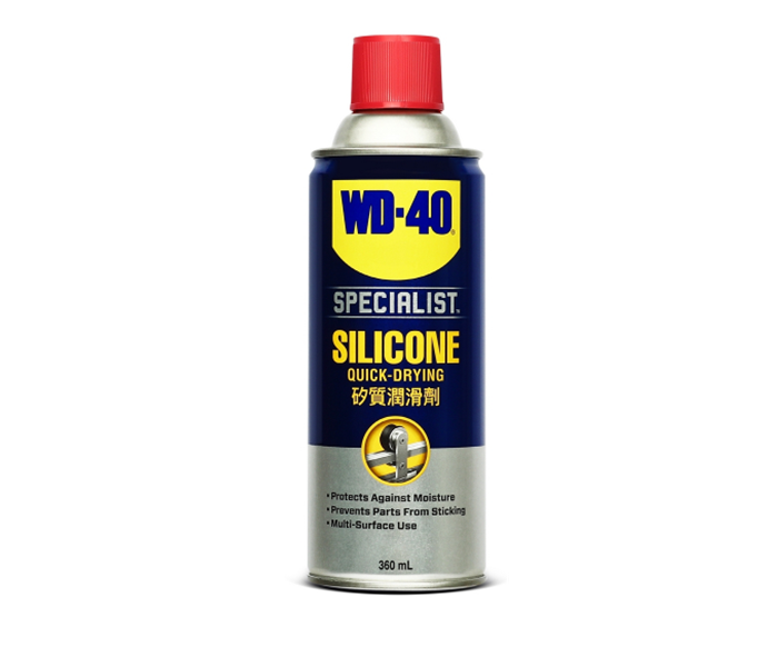 ซิลิโคนสเปรย์สำหรับหล่อลื่น WD-40 ขนาด 360ml. ใช้กับยางได้, ไม่ทิ้งคราบเหนียว Pn.W051-0210 (แท้) ##