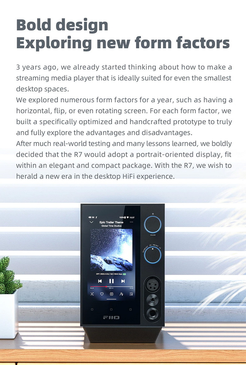FiiO R7 เครื่องเล่นเพลงสตรีมมิ่งตั้งโต๊ะ DAP+DAC+AMP ครบจบในตัว รองรับ MQA, Roon Ready