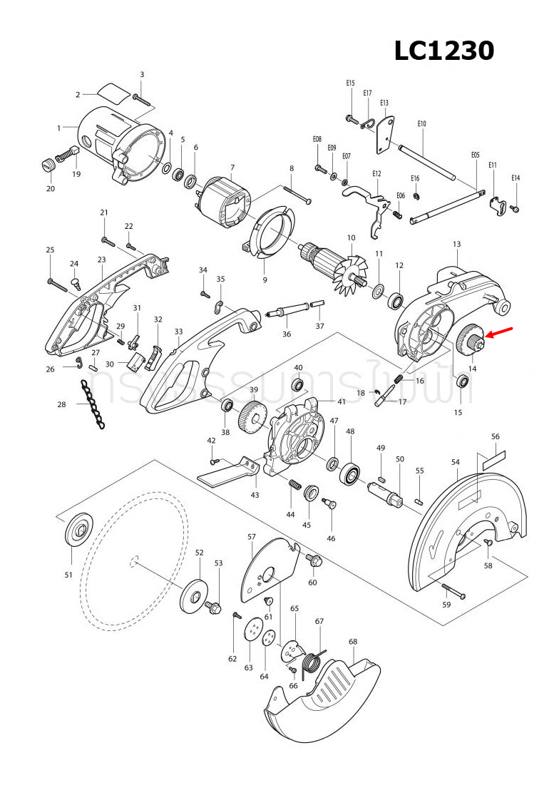 เฟือง 2 ชั้น แท่นตัดเหล็ก Makita มากีต้า LC1230 [#14] Pn.226122-0 (แท้) ##