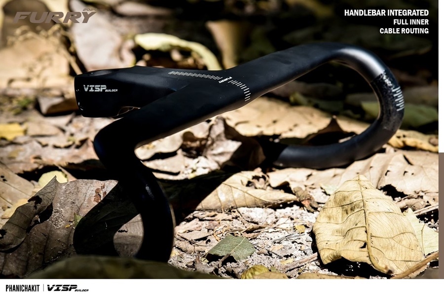 แฮนด์เสือหมอบคาร์บอน อินทิเกรตรุ่น FURRY จากแบรนด์ VISP BUILDER Road Bike Handlebar Integrated มีช่องสำหรับรองรับระบบ Di2 NEW2024