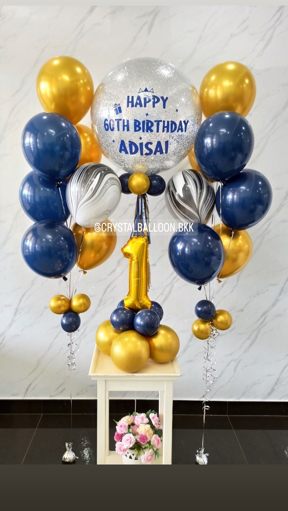 ลูกโป่ง วันเกิดเด็ก Bubble ขนาด 24" พร้อม ช่อลูกโป่ง ช่อ 7 ลูก 2 ช่อ,ฟอยล์ตัวเลข ขนาด 16" ตั้งฐาน 1 ชิ้น พร้อมตกเเต่ง สามารถเปลี่ยนสีลูกโป่ง/เปลี่ยนข้อความ/เปลี่ยนขนาด/เปลี่ยนฟอยล์ตัวเลข-สีได้