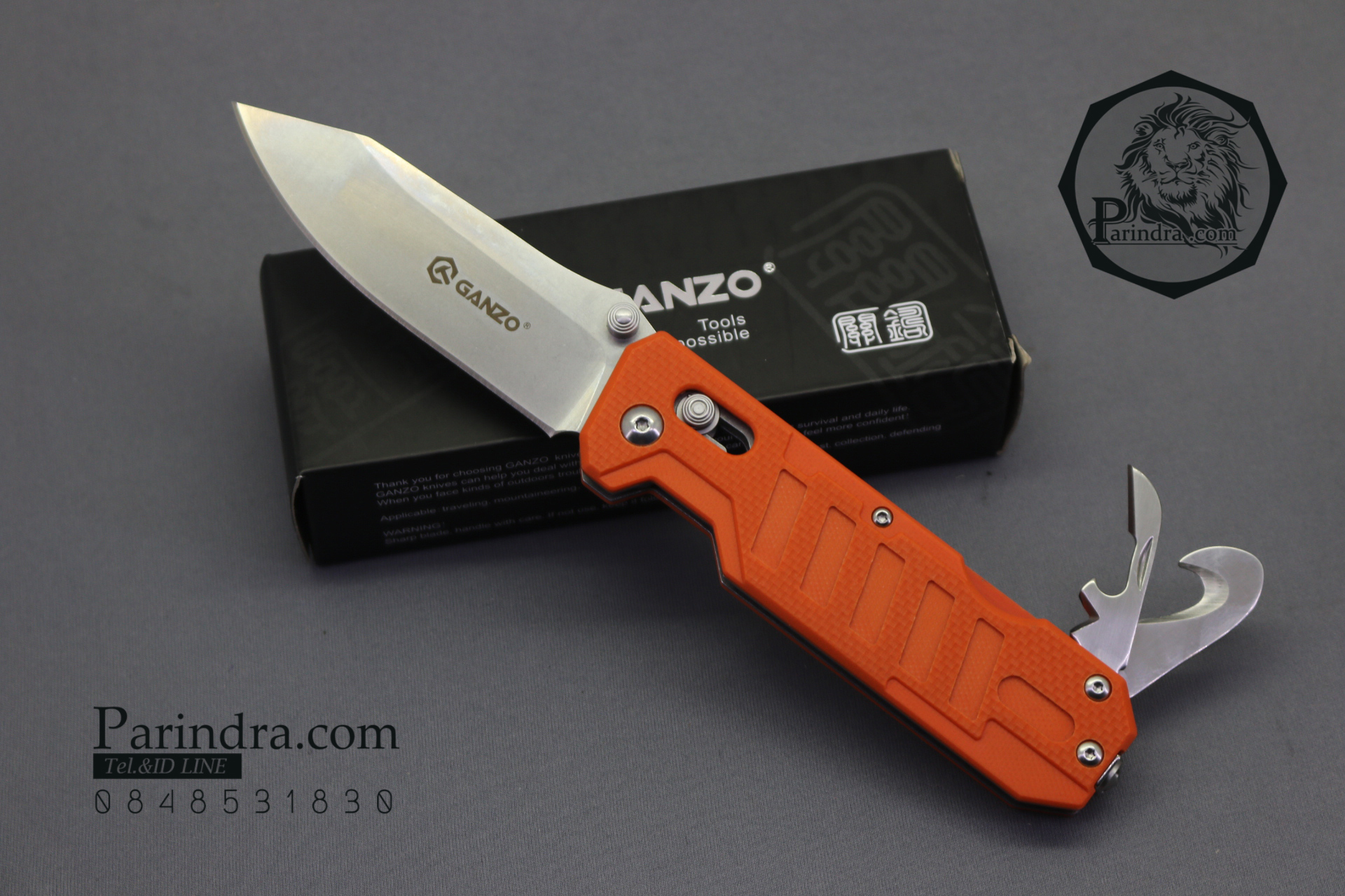 มีดพับ Ganzo กานโซ่ รุ่น G-735 OR สีส้ม ของแท้ 100%