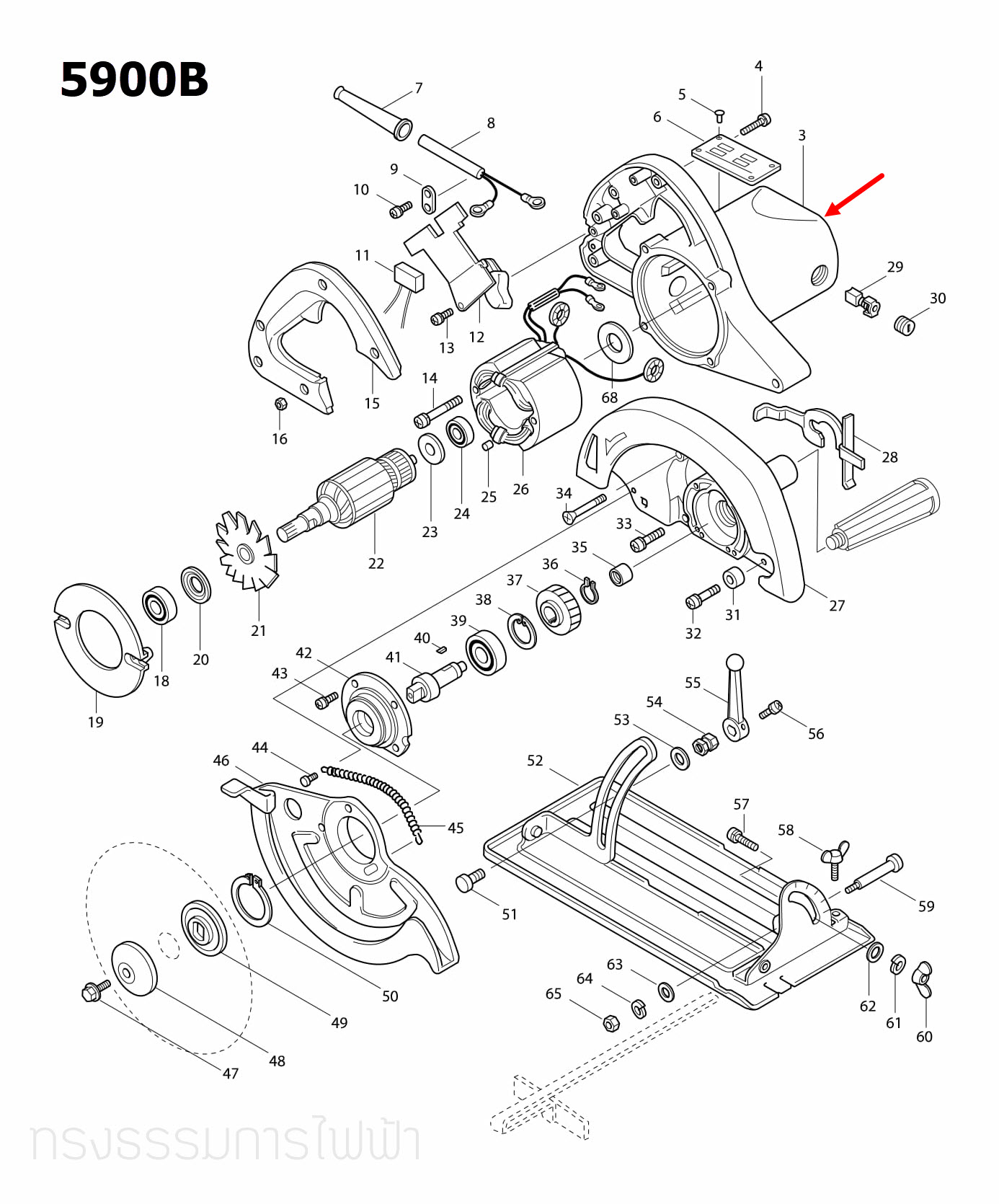 เสื้อฟิลคอยล์ เลื่อยวงเดือน Makita มากีต้า รุ่น 5900B