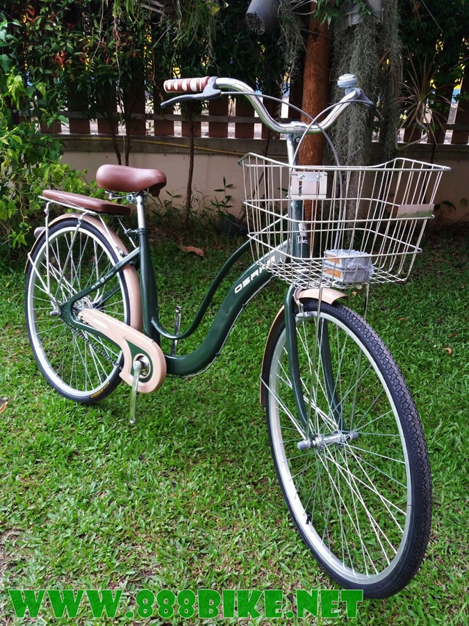 จักรยานแม่บ้าน OSAKA RHINO CITY BIKE พร้อมตะกร้า ไม่มีเกียร์ ล้อ 26นิ้ว