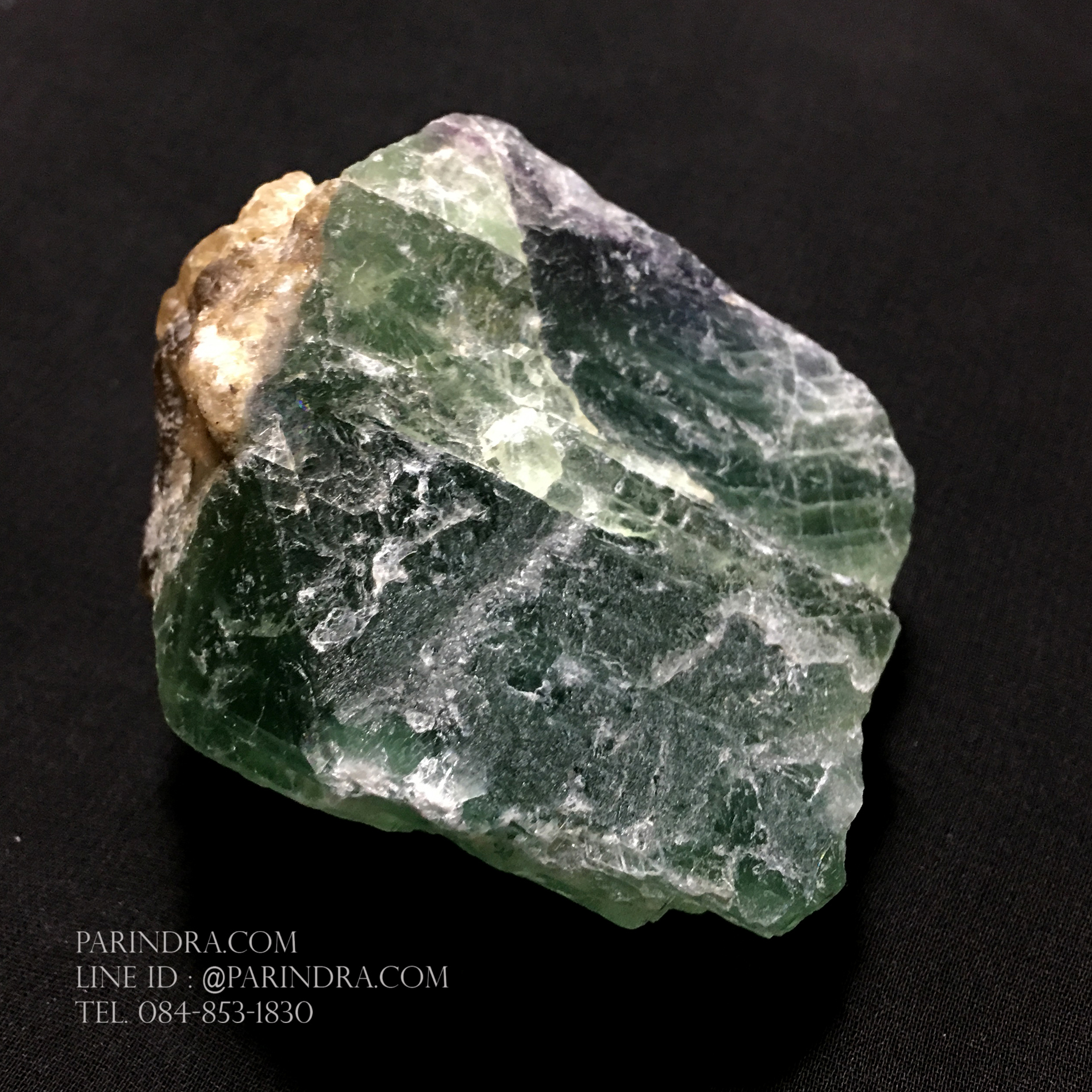 ก้อนแร่ฟลูออไรต์ Fluorite สีเขียวโปร่งแสง #FLU000