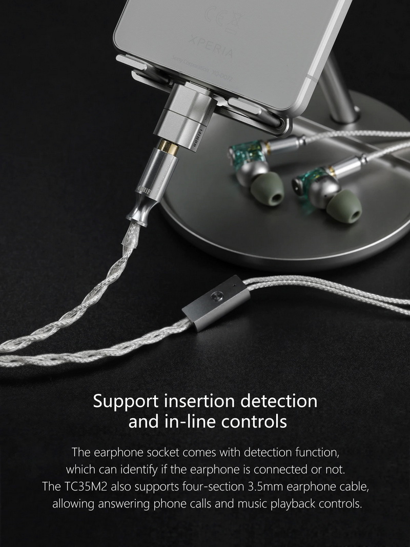 DD TC35M2 อะแดปเตอร์ DAC/AMP TypeC ออกหูฟัง 3.5 มม. รองรับการควบคุมแบบอินไลน์ ประกันศูนย์ไทย