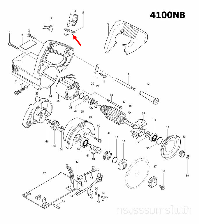 DUST COVER เครื่องตัดคอนกรีต Makita มากีต้า 4100NB [#5], 4100NH [#2] Pn.421329-5 (แท้) ##