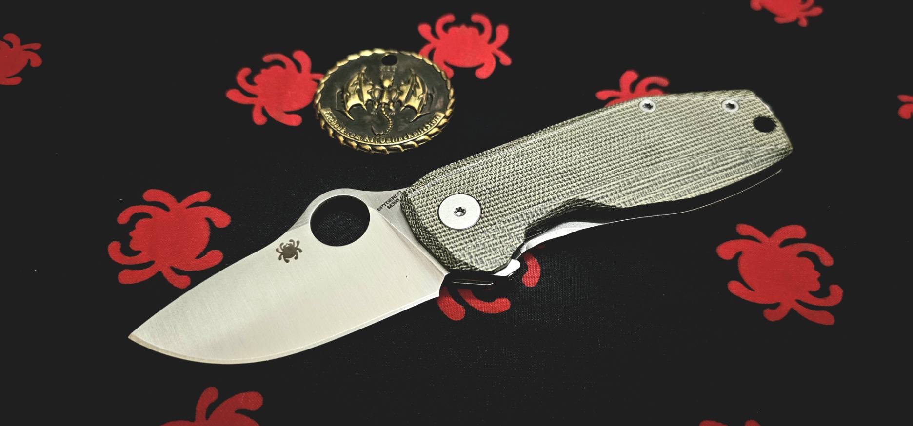 Spyderco SpyNano Flash Batch R.I.L. Knife Ti/Green Micarta (2.6" Satin M398)