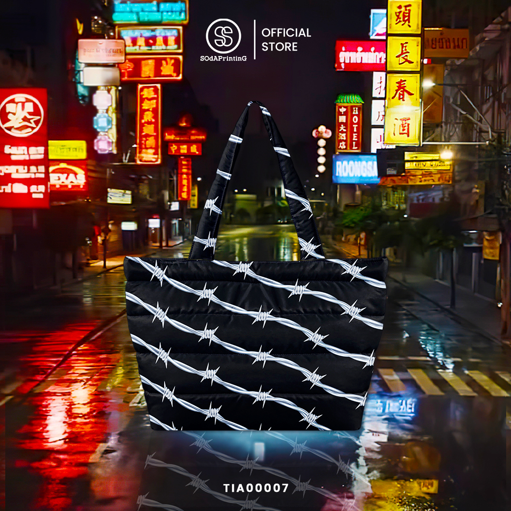 กระเป๋า Fluffy Shopper Tote Bag Rockstar รหัส TIA00007 #Rockstar #SOdAPrintinG