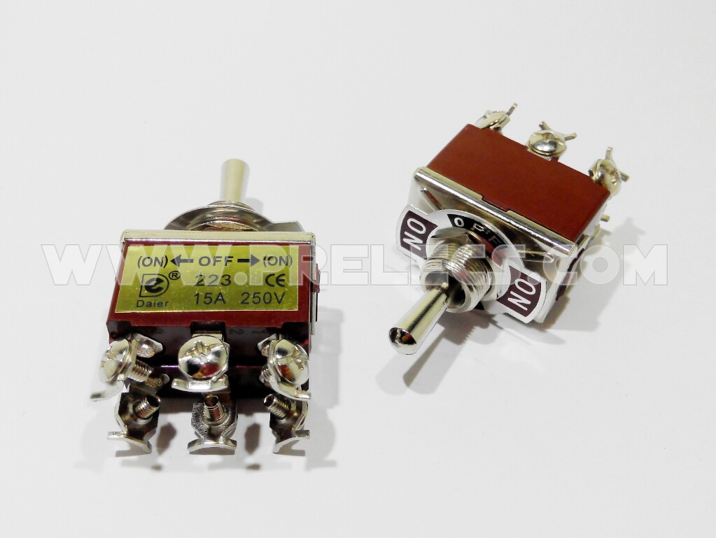 Toggle Switch ใหญ่ (ON)-OFF-(ON) 6ขา (เด้งกลับ 2ด้าน)