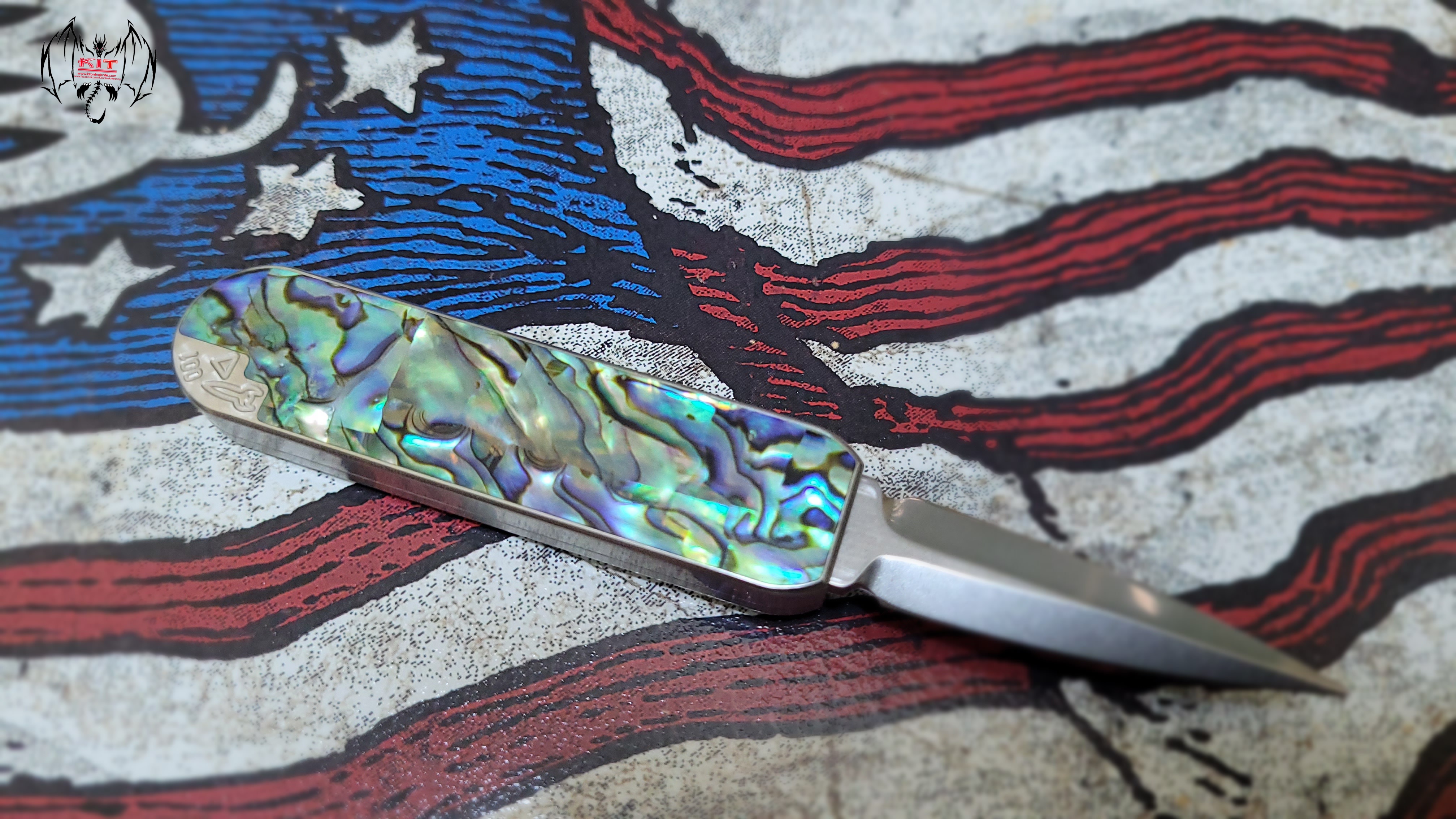 ARS 007 Dagger Satin Finish Handle 416 Stainless Steel Abalone Inlay Serial Number 001