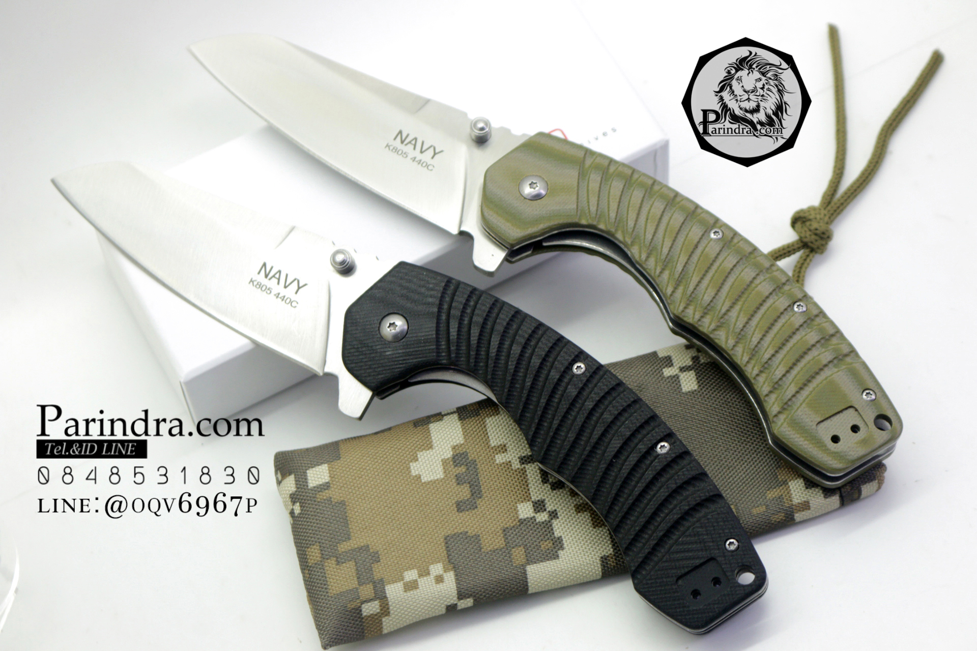 มีดพับ Navy รุ่น K805B สีดำ ด้าม G10 ทรงสวย ของแท้ 100%