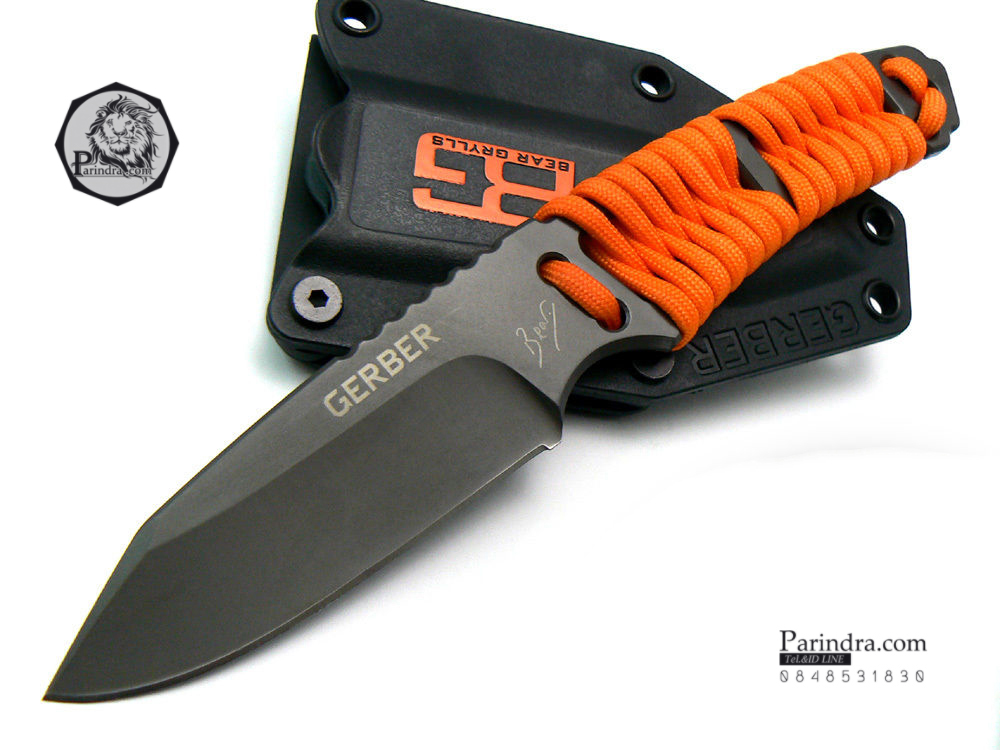 มีดใบตาย Gerber Bear Grylls Paracord Fixed Blade รุ่นเชือกพาราคอร์ดส้ม (OEM)