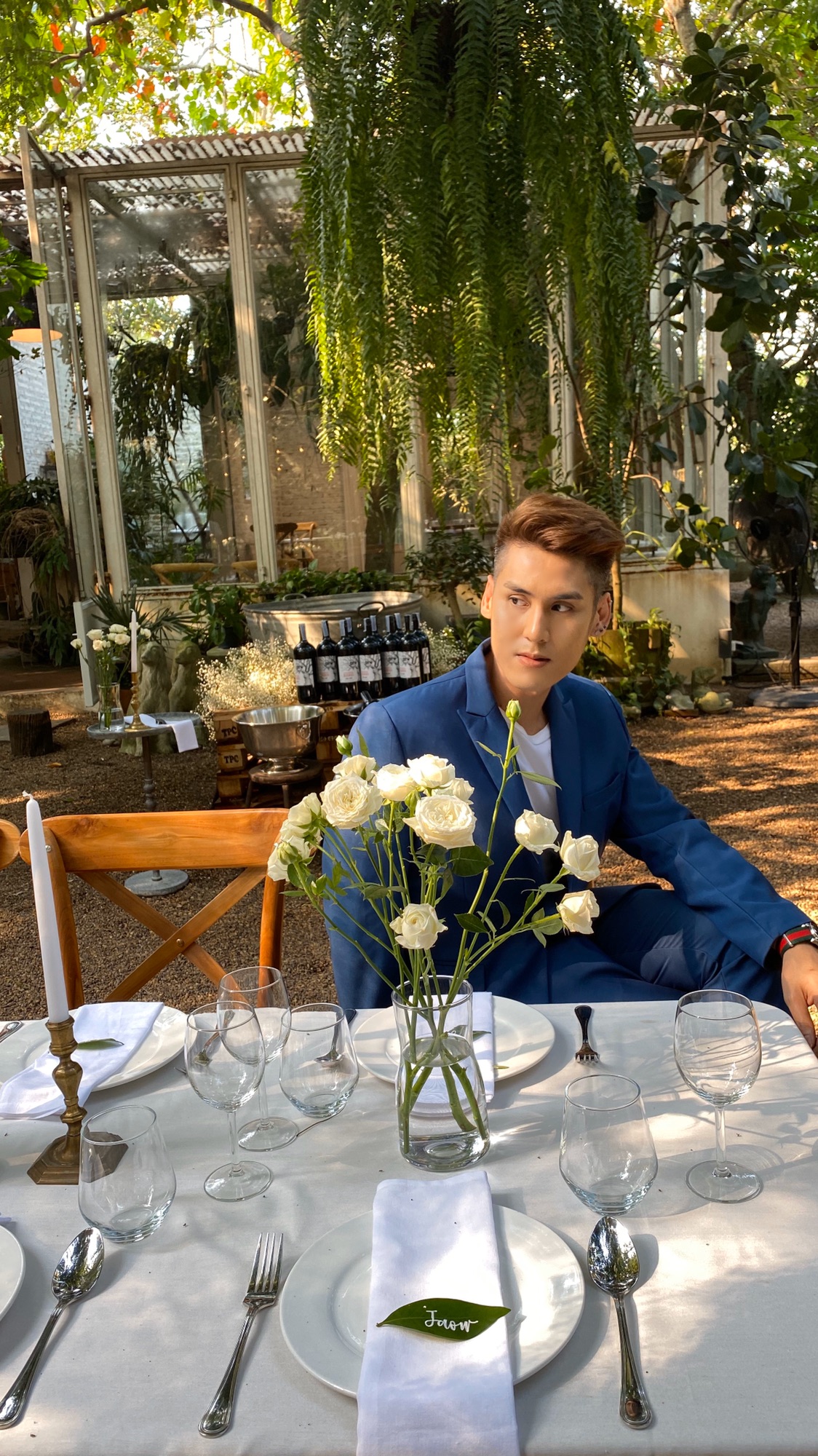 พร้อมเช่า ชุดสูทชาย สีฟ้าน้ำทะเล (พร้อมเสื้อกั๊ก)