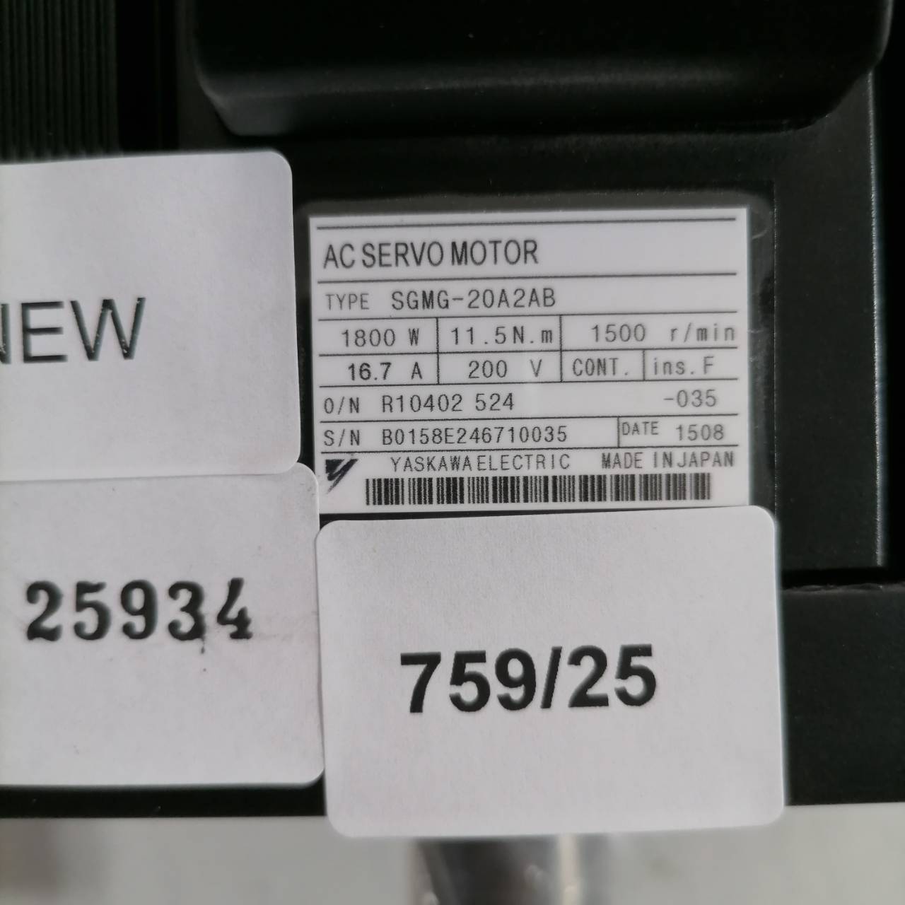 SGMG-20A2AB SERVO MOTOR " YASKAWA "