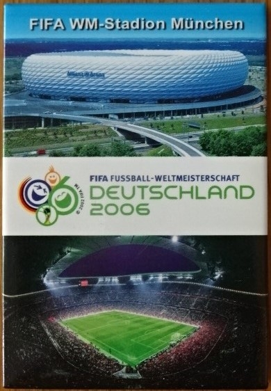 แม่เหล็กติดตู้เย็น การแข่งขันฟุตบอลโลก - ฟุตบอลโลก เยอรมนี 2006 FIFA WM-STADION MUNCHEN (อลิอันซ์ อารีน่า) ใหม่ / WORLD CUP International Football Tournament Magnet - WORLD CUP GERMANY 2006 FIFA WM-STADION MUNCHEN (ALLIANCE ARENA) NEW