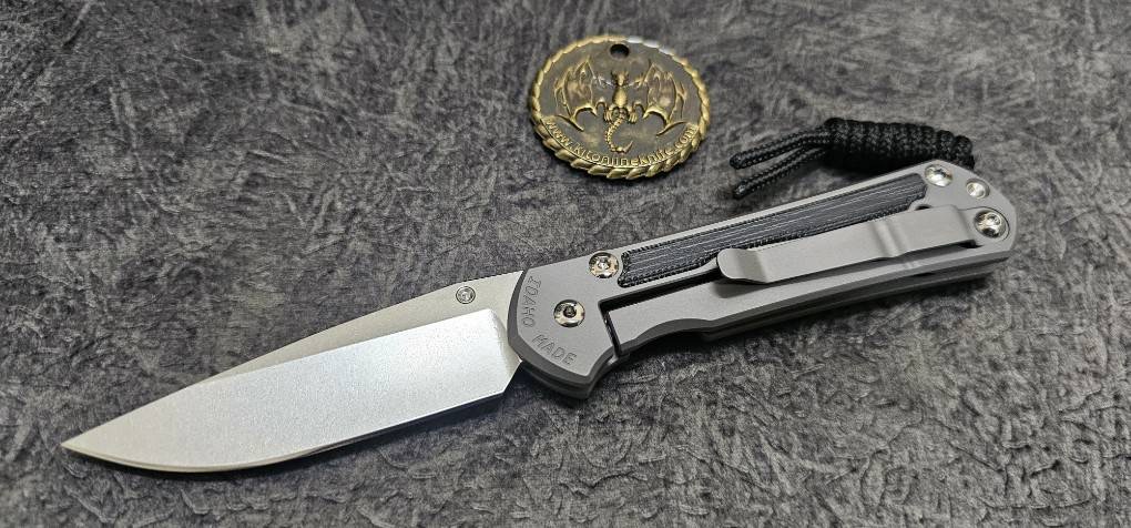 Chris Reeve Small Sebenza 31 lnlay LH Drop Point Black Canvas Glass Blasted Micarta CPM Magnacut(มือซ้าย)