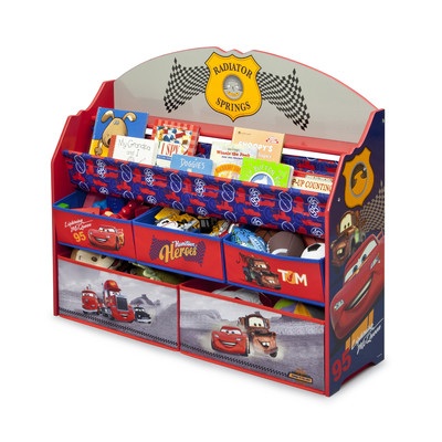 Delta Children Disney Cars Deluxe Book & Toy Organizer (แบบใหม่ล่าสุด) ชั้นเก็บของ ชั้นวางหนังสือ ไซส์ใหญ่