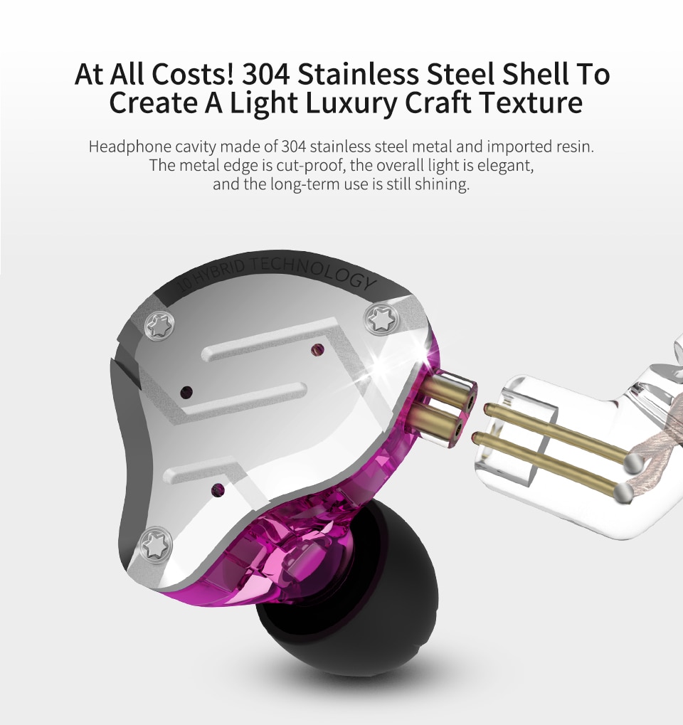 ขาย KZ ZS10 PRO Paradise version หูฟัง Hybrid 5 ไดร์เวอร์ (4BA+1DD) ถอดสายได้