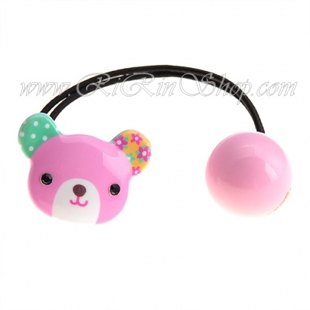 Aznavour ยางรัดผมหมีน้อยแต่งคริสตัล Swarovski (Pink)