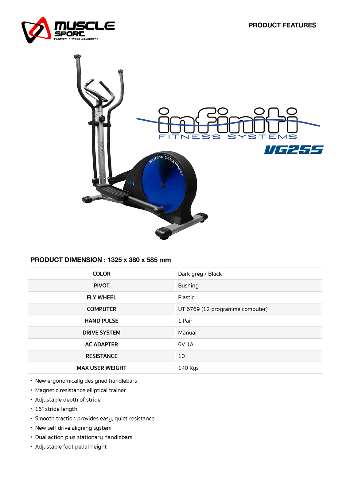เครื่องเดินวงรี INFINITI รุ่น VG25s