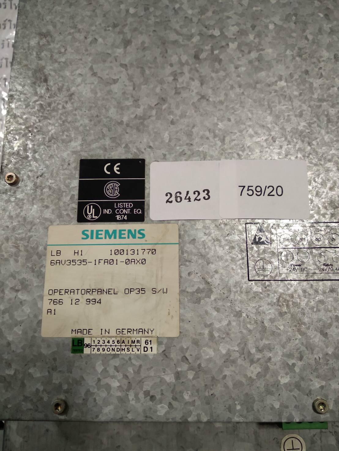 6AV3535-1FA01-0AX0 HMI " SIEMENS "