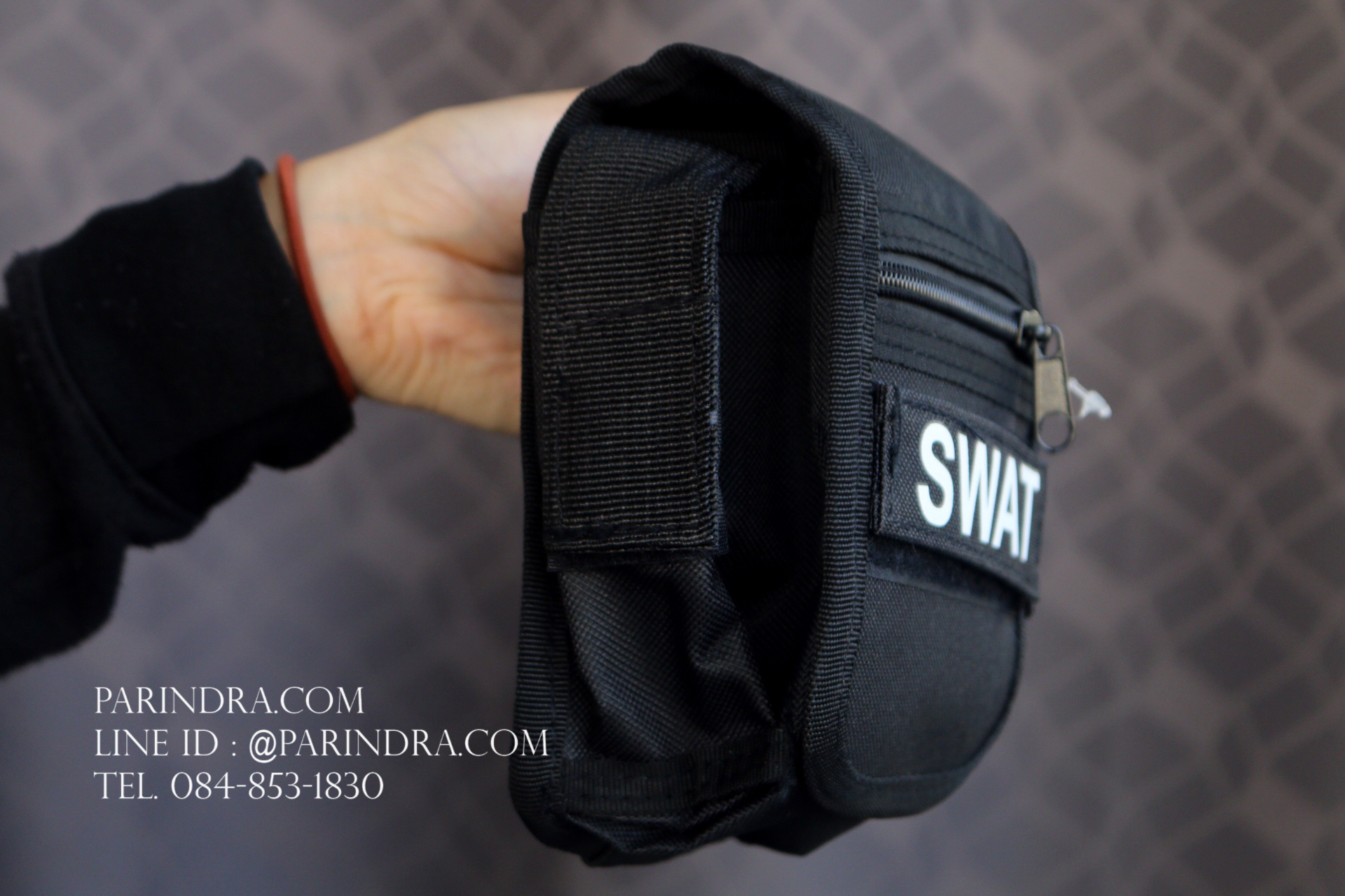 กระเป๋าคาดเอว รุ่น SX-011 ผ้าไนลอนลาย SWAT สีดำ