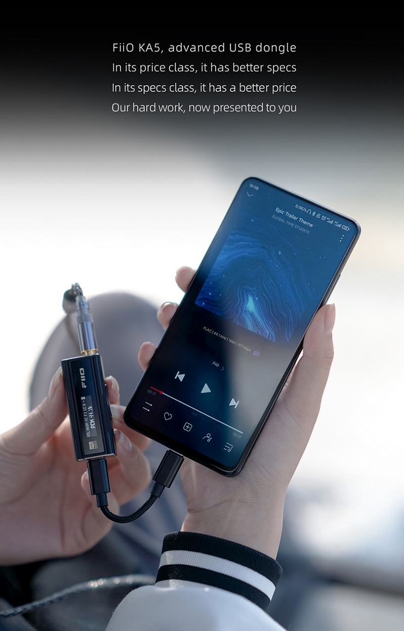 FiiO KA5 DAC/AMP พกพา พร้อมจอแสดงผล OLED ประกันศูนย์ไทย